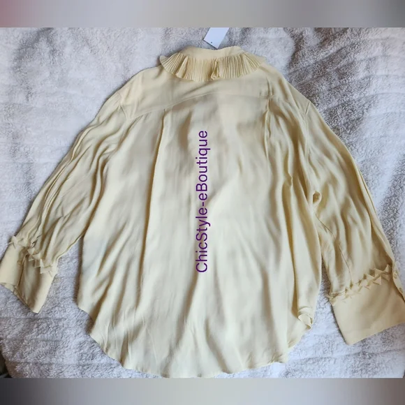 H&M S/S 2025 The STUDIO Ruffled Tunic Pale Yellow ONLY NO LOW BALLING!! - Picture 12 of 16